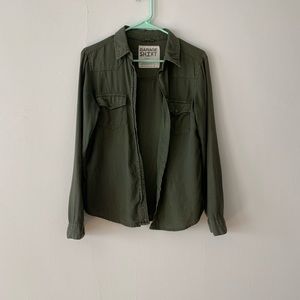 Button down army green shirt from Garage